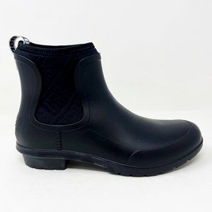 UGG Chevonne Black Waterproof Slip On Rain Boots